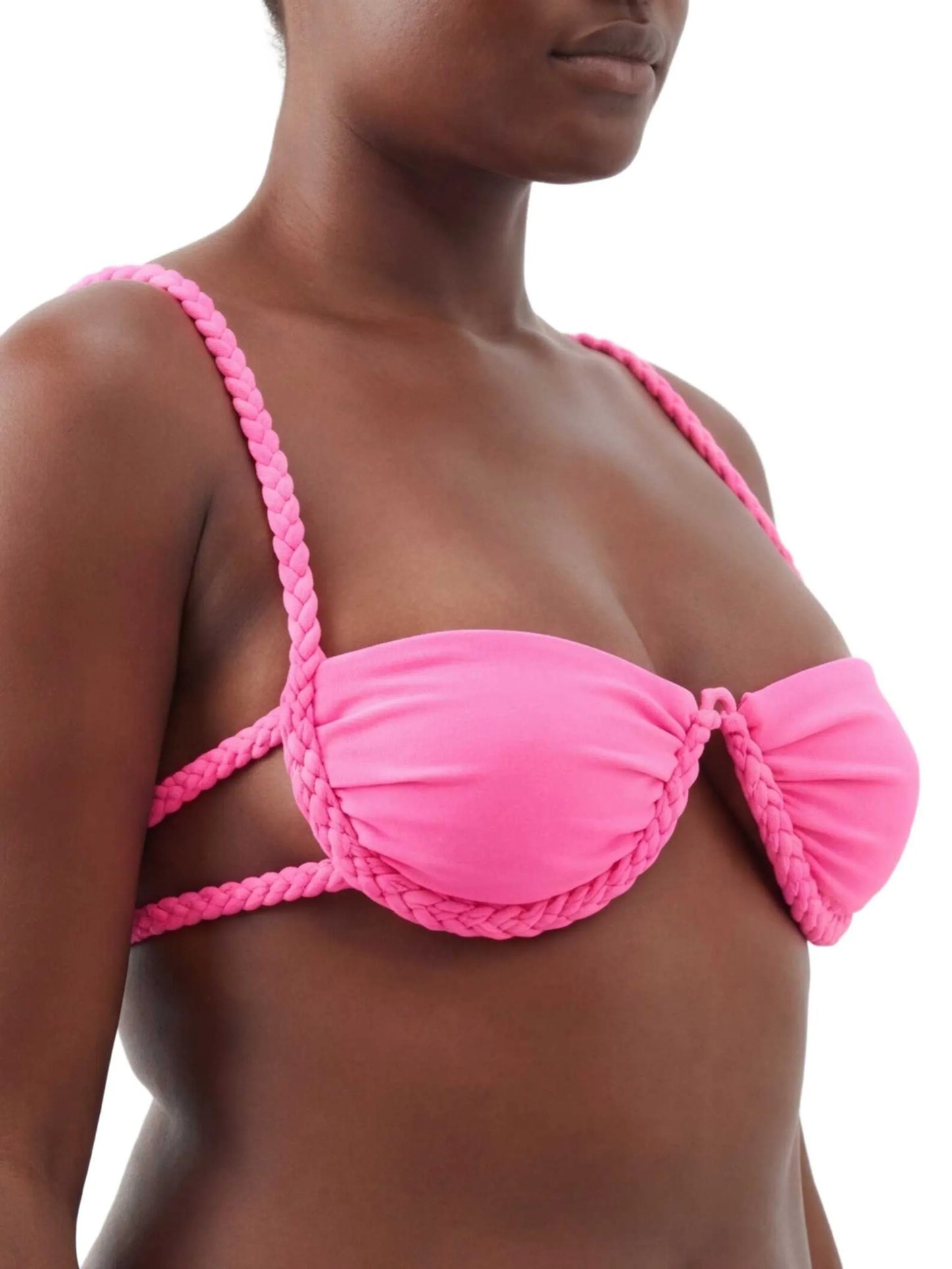 braided-trim bikini top