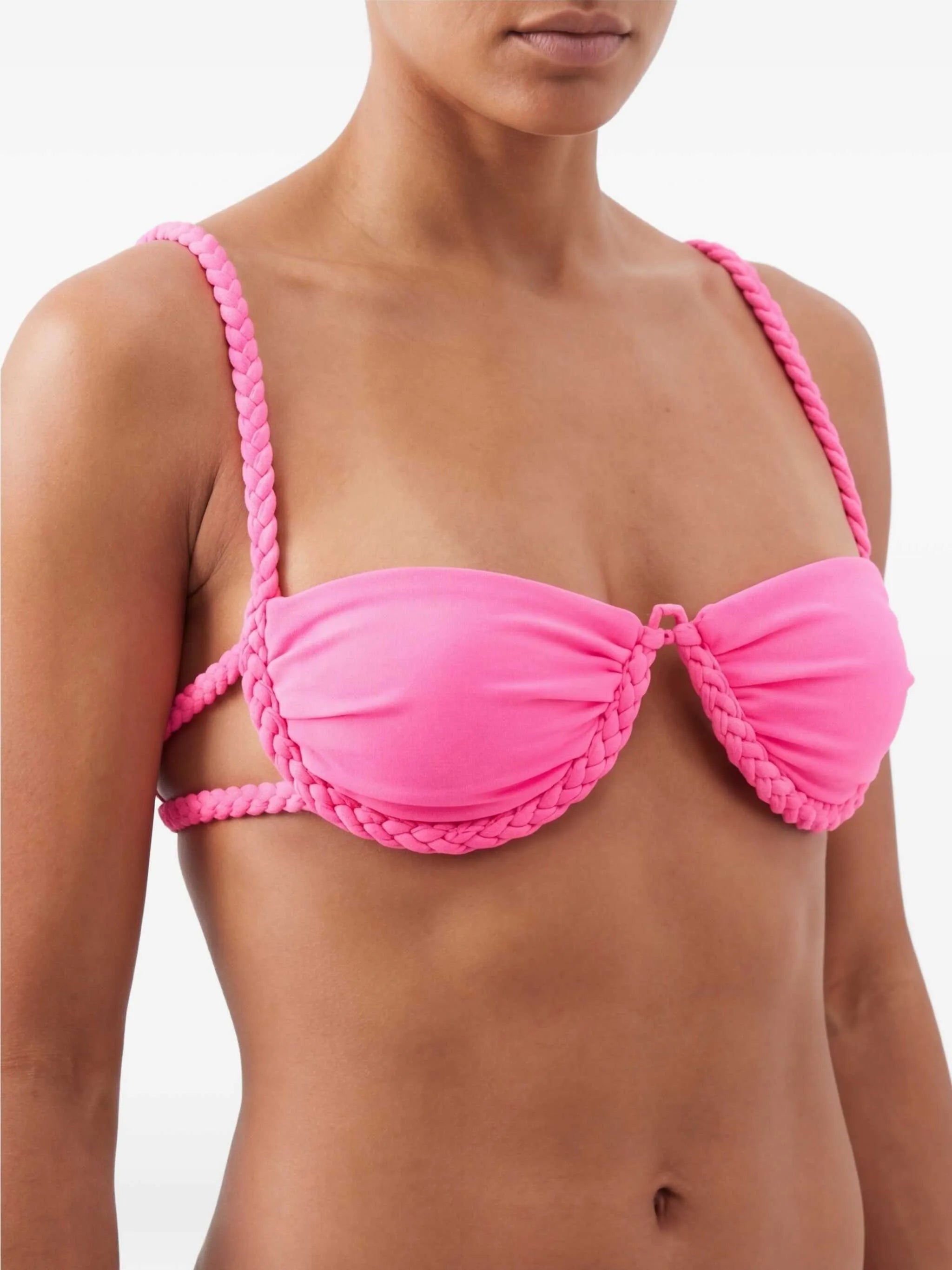 braided-trim bikini top