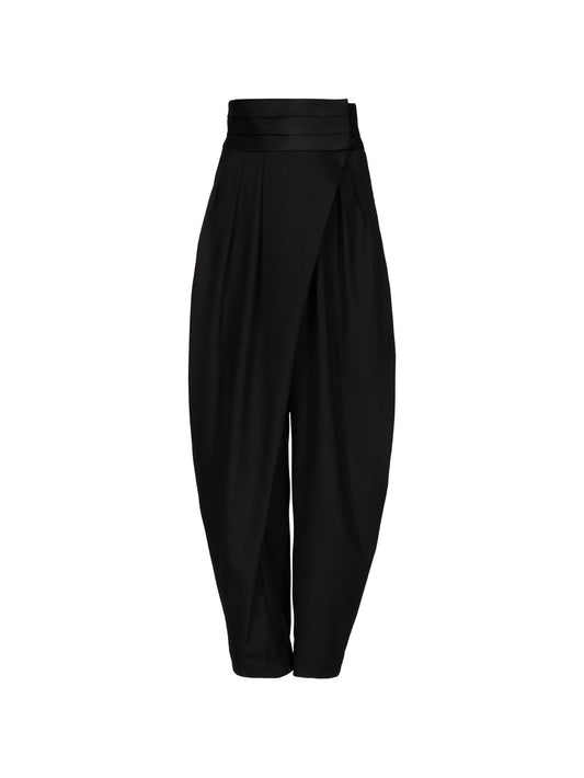 high-waisted tailored trousers