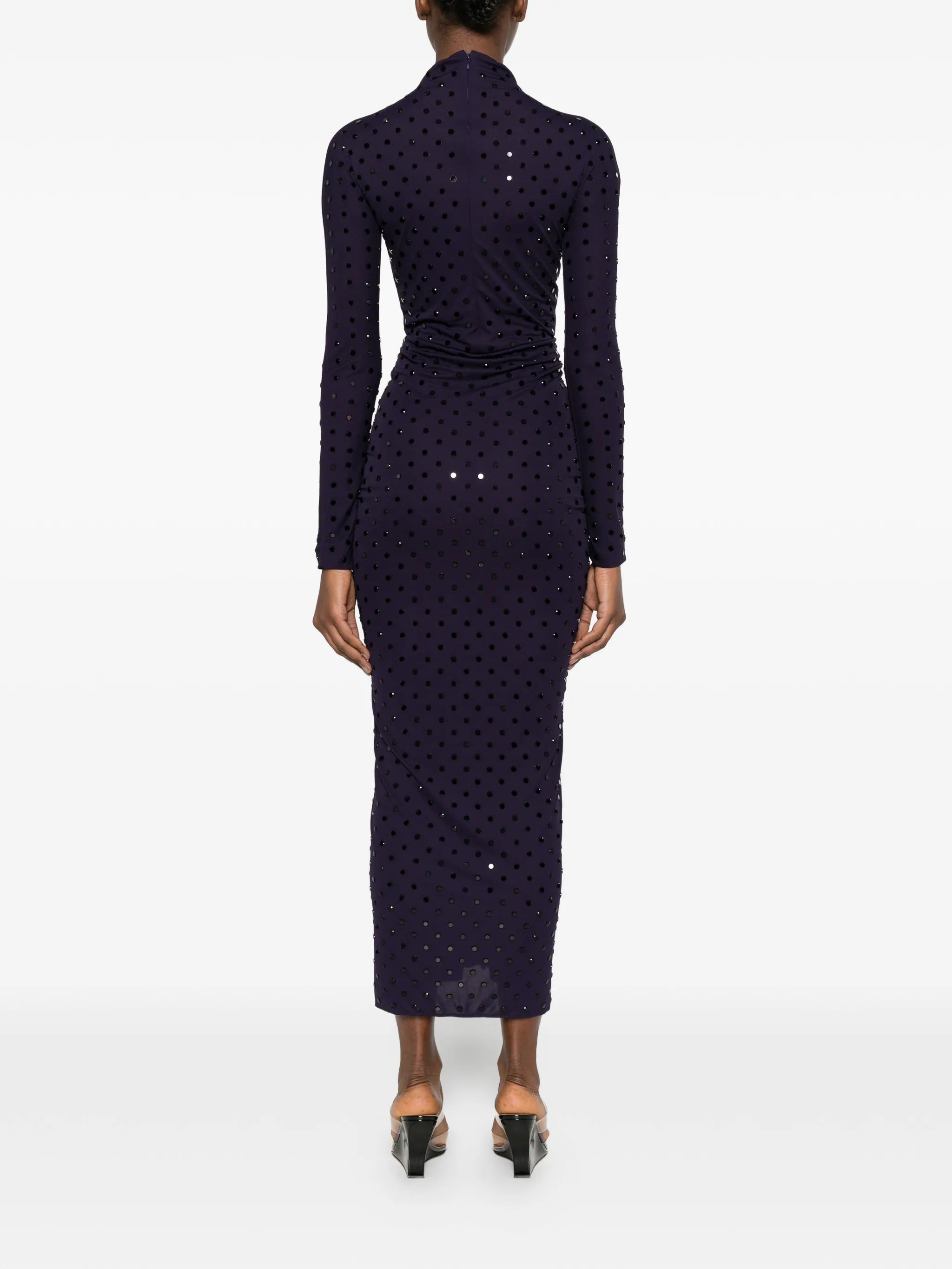 draped studded maxi dress