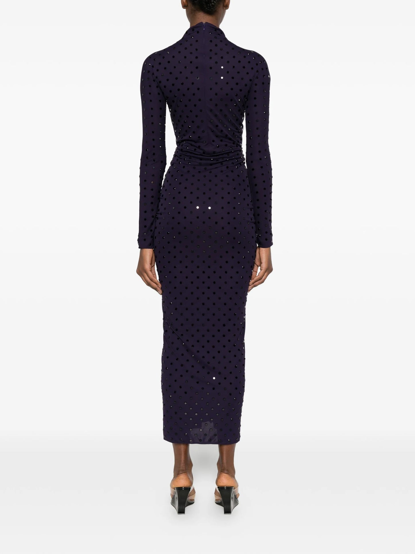 draped studded maxi dress