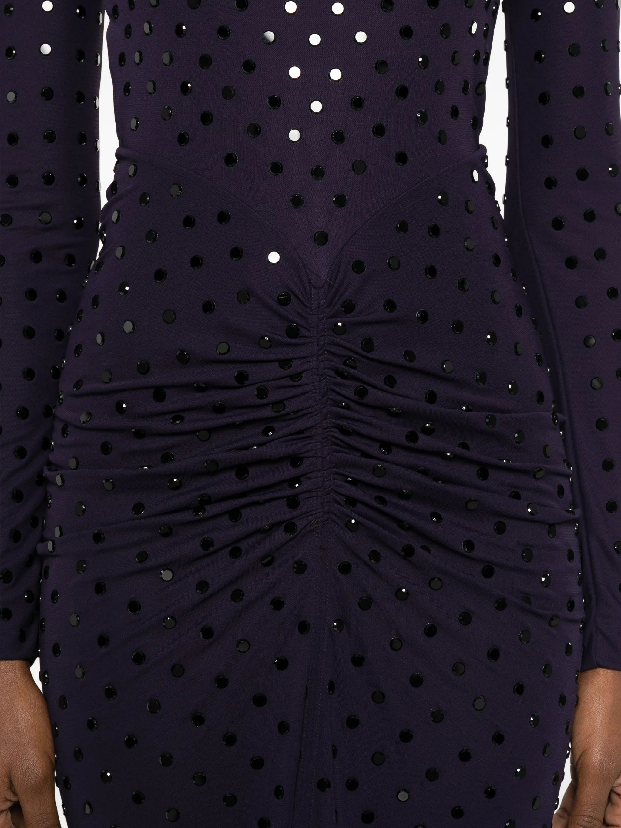 draped studded maxi dress