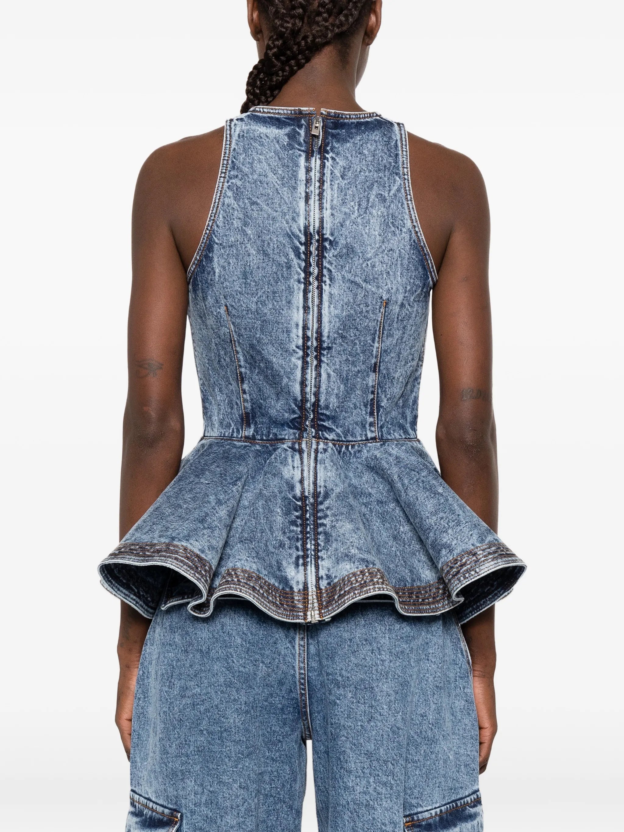 peplum denim top