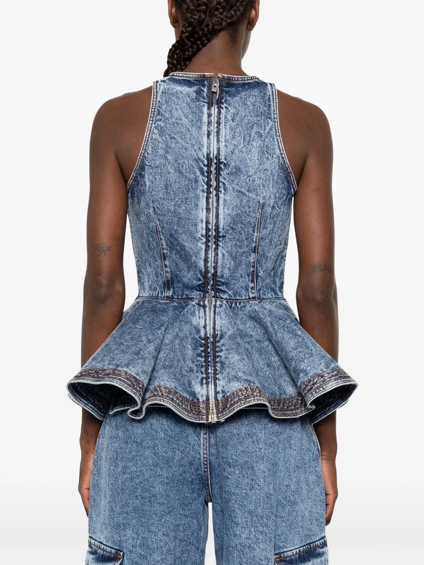 peplum denim top