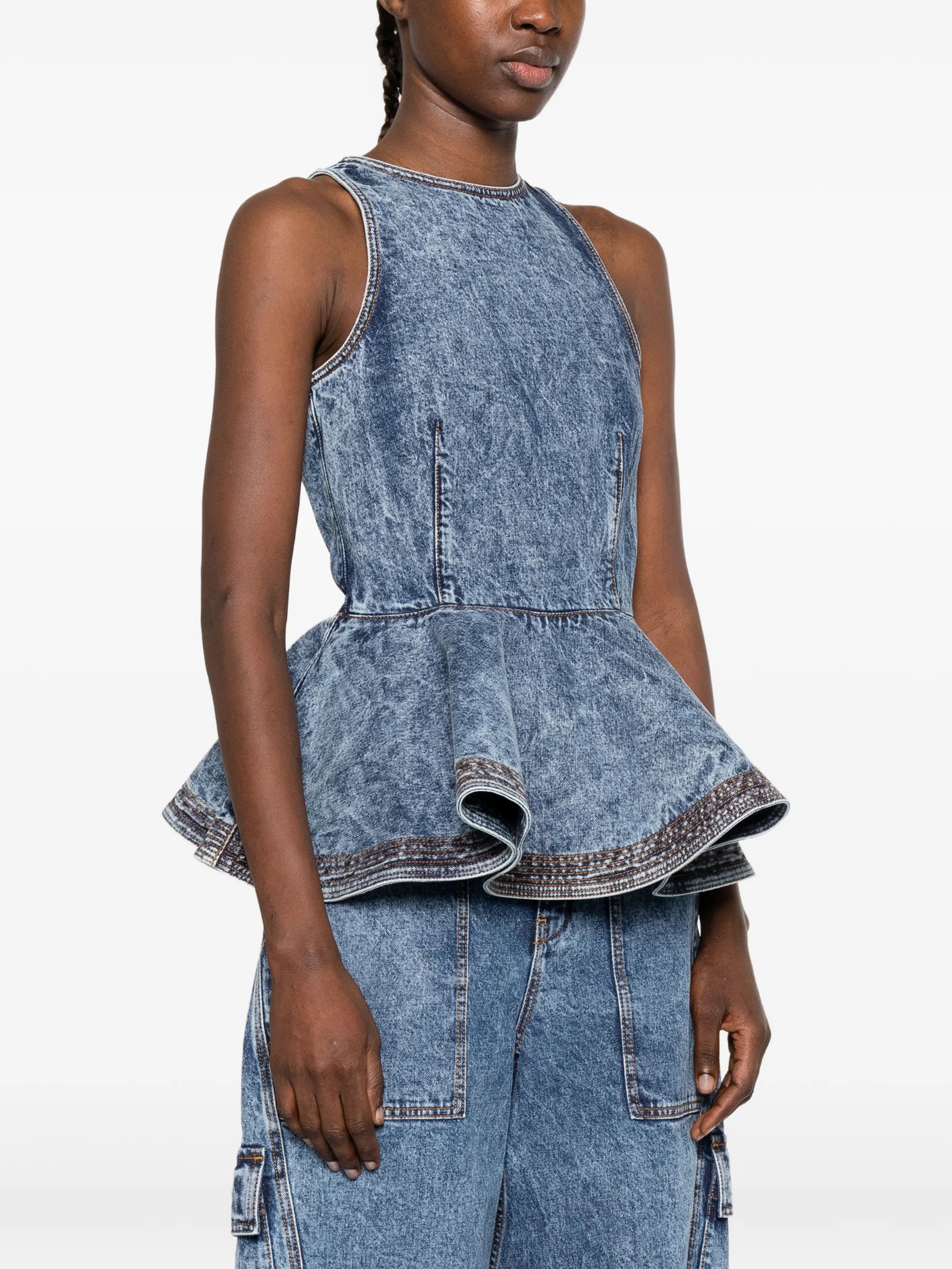 peplum sleeveless top