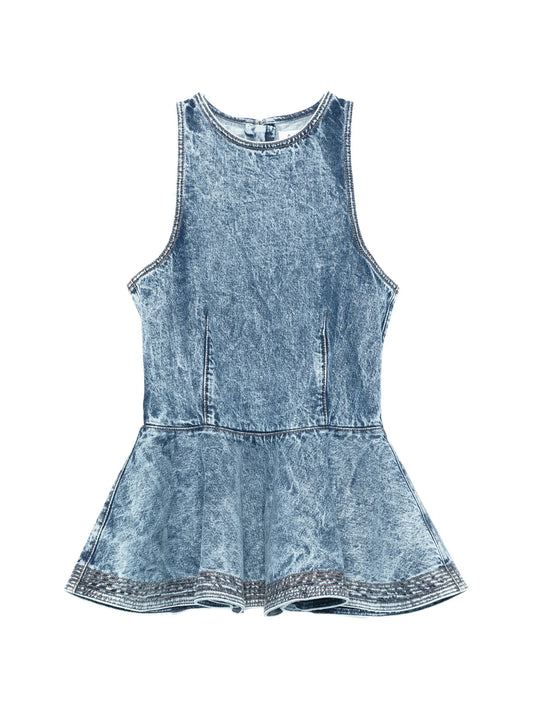 peplum sleeveless top