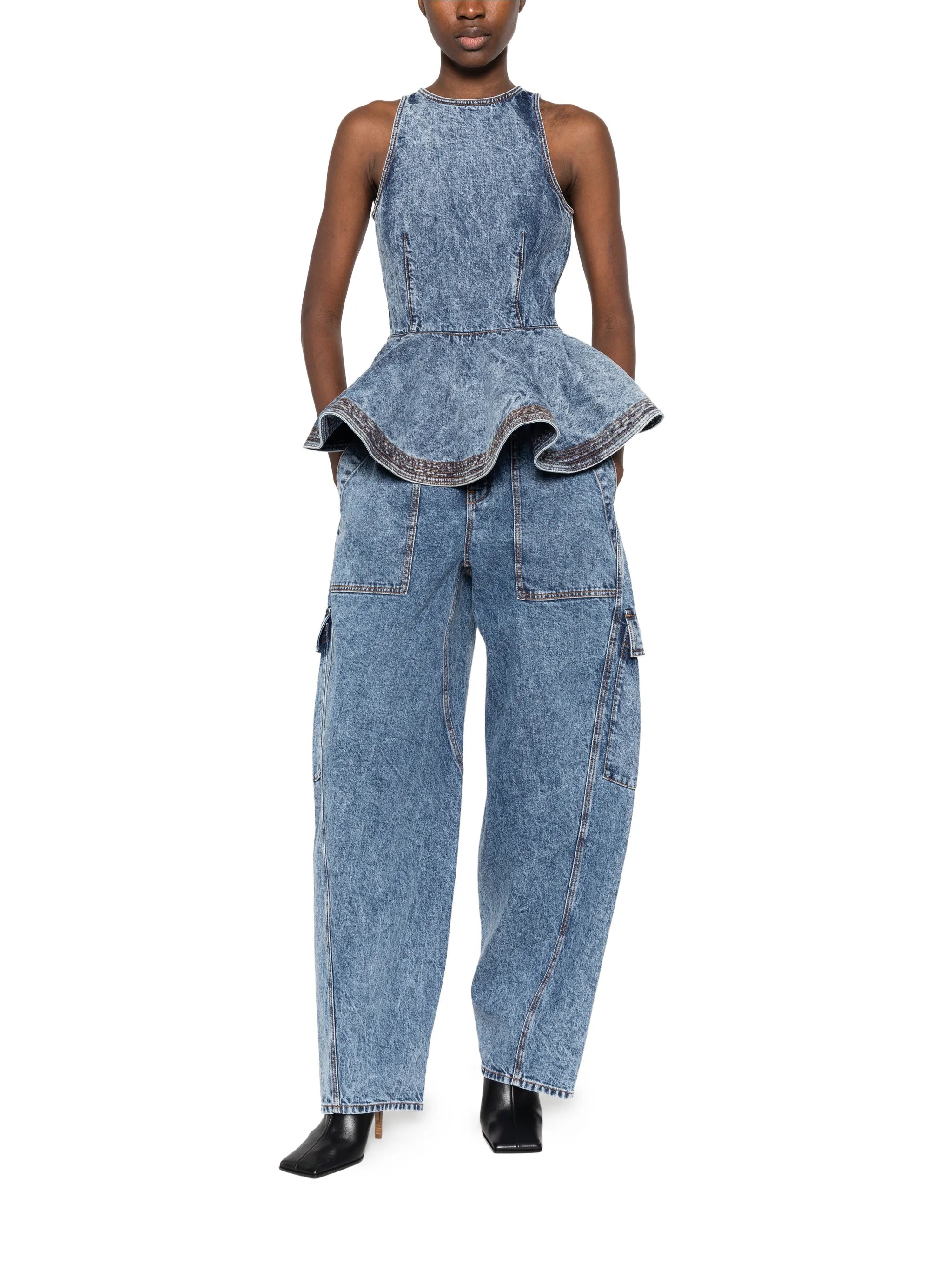 peplum denim top