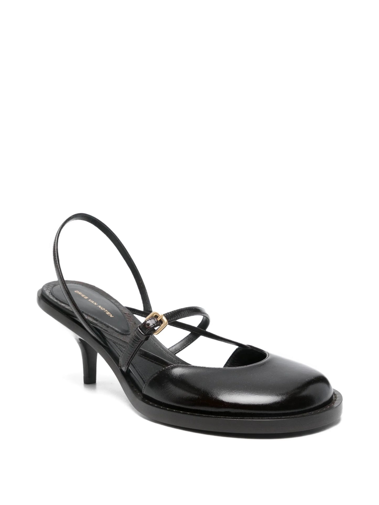 65mm slingback buckled pumps