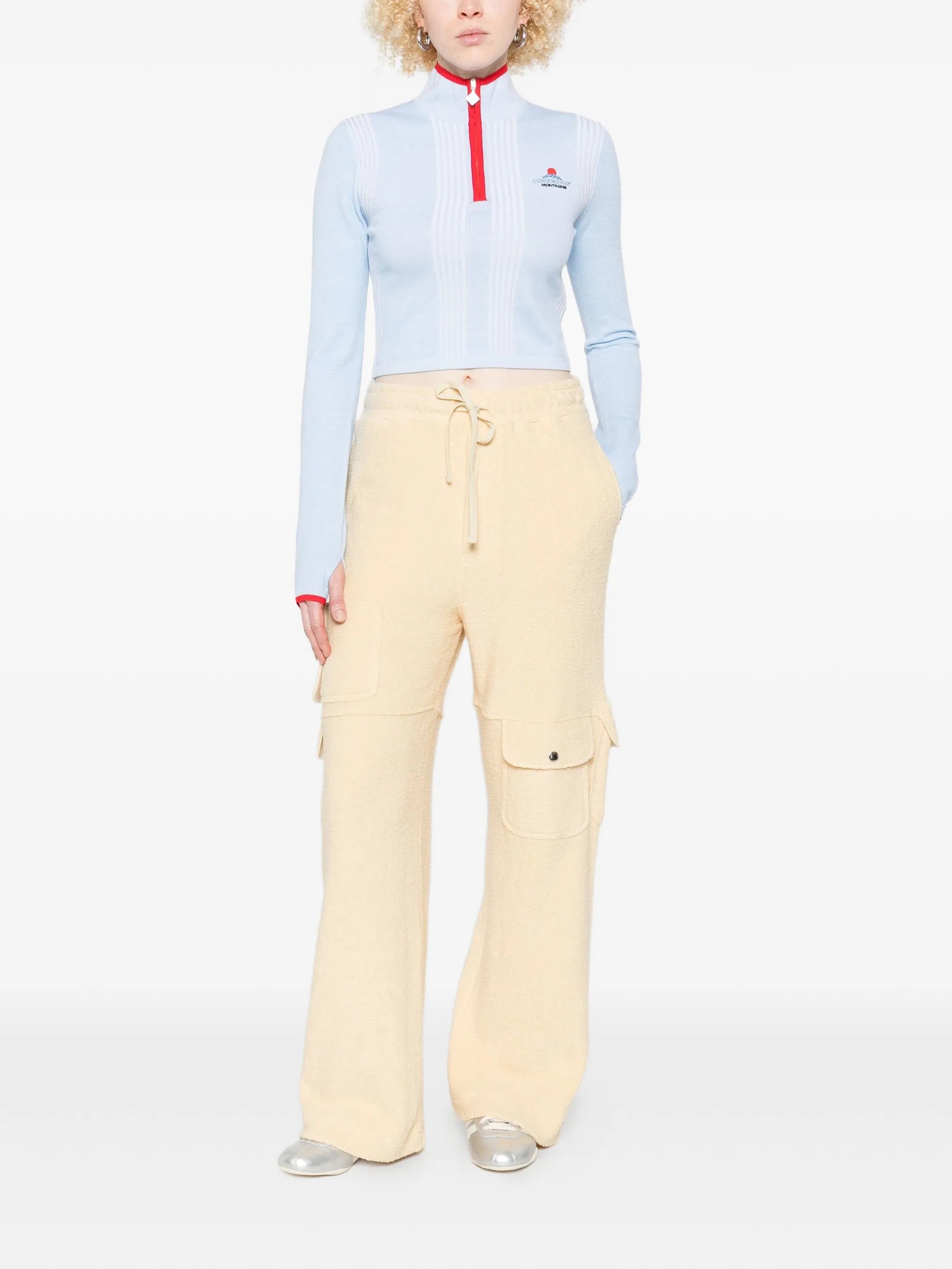 ribbed zip-up sweatshirt