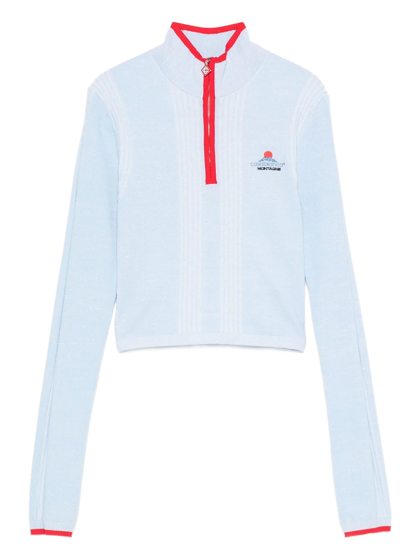 ribbed zip-up sweatshirt