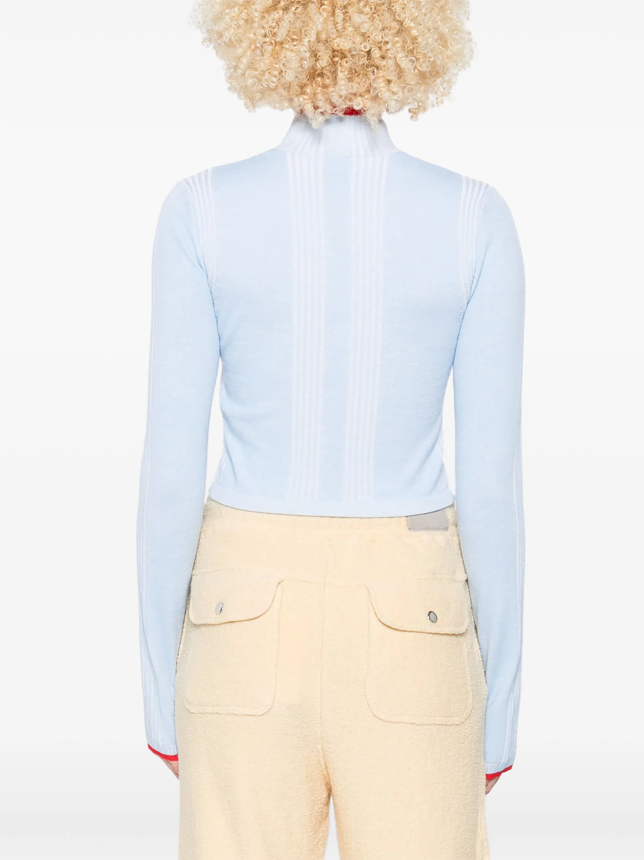 ribbed zip-up sweatshirt