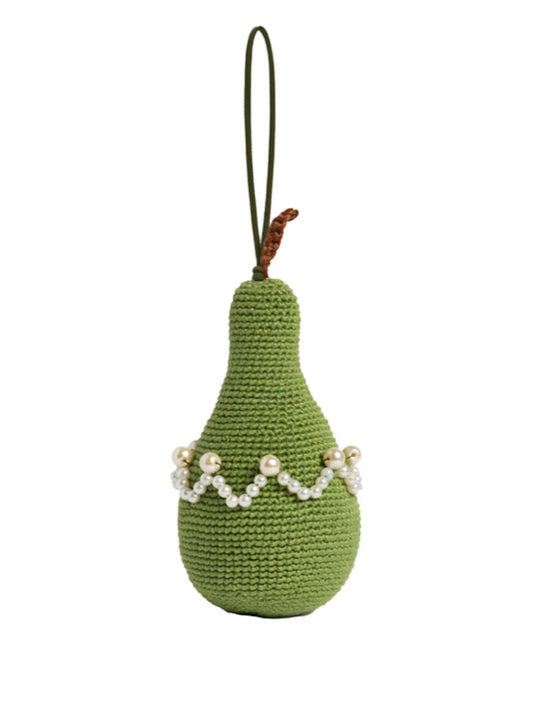 crochet pear bag charm