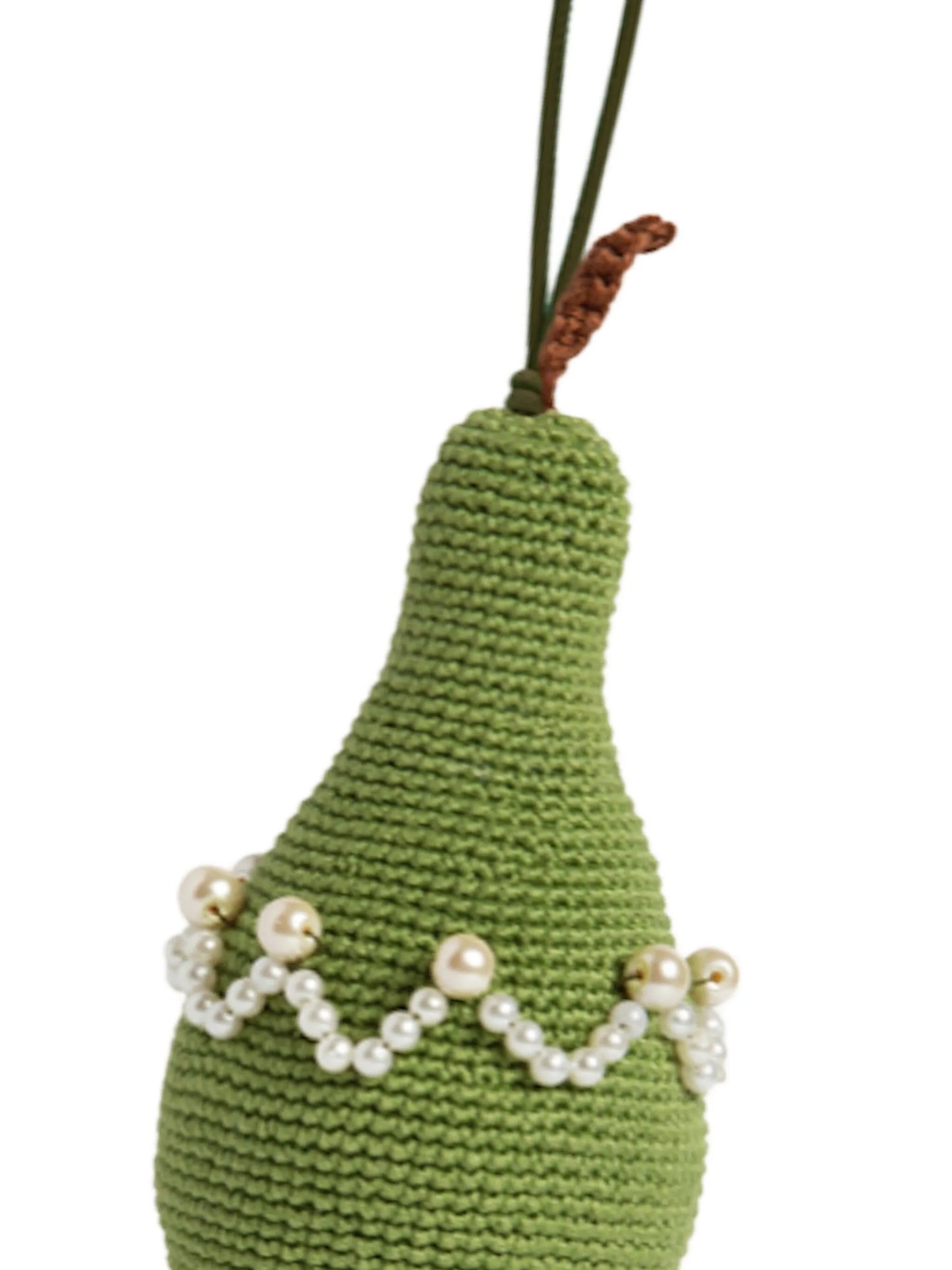 crochet pear bag charm