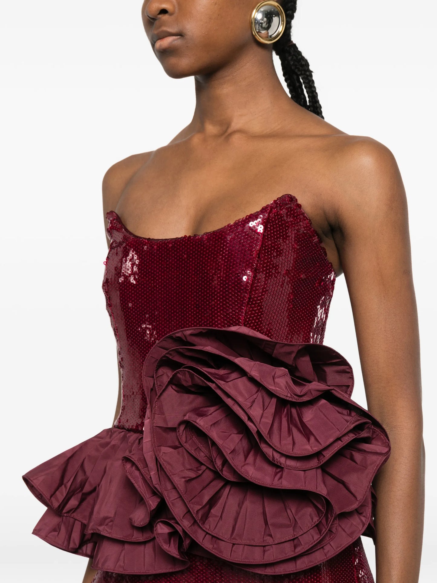 sequin flower mini dress