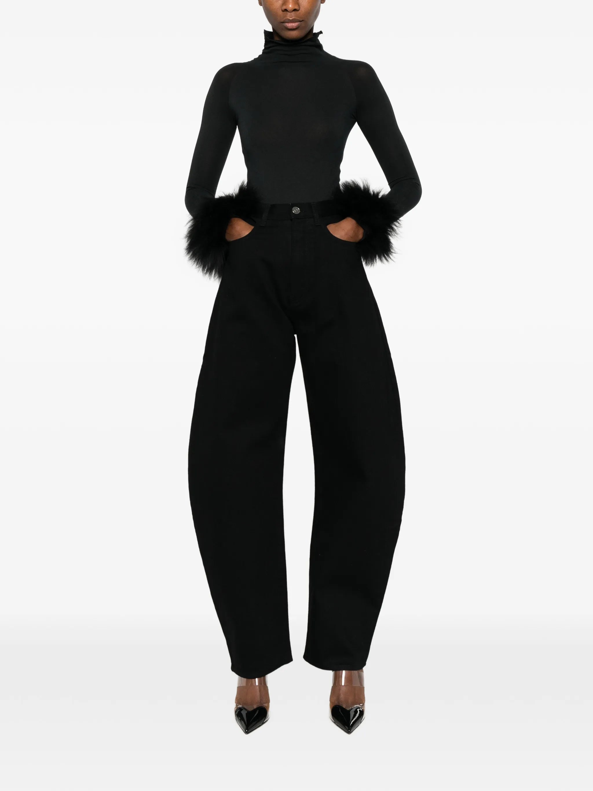 fur cuff body top