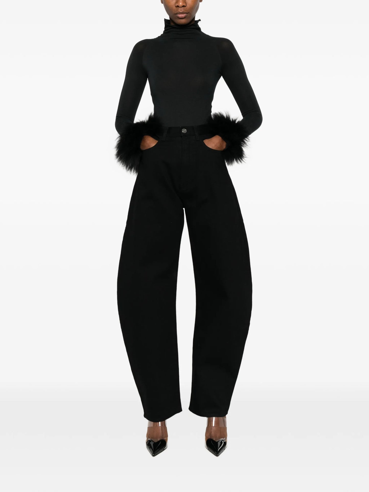 fur cuff body top