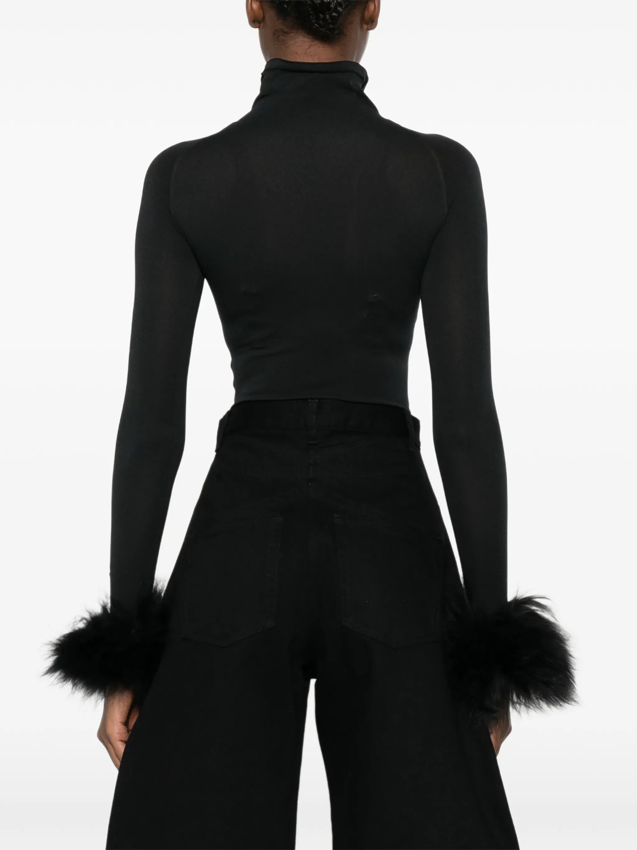 fur cuff body top