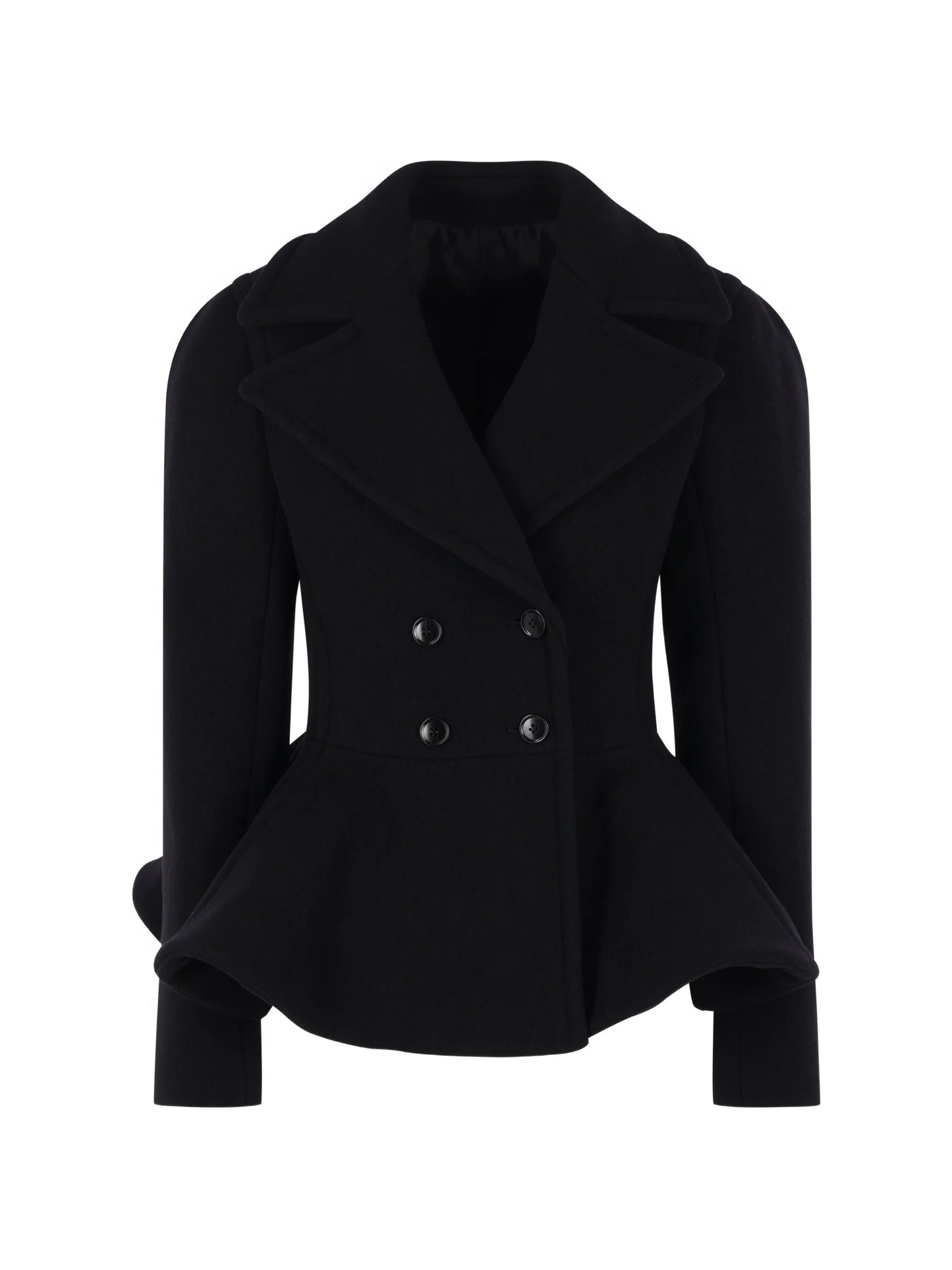 double-breasted peplum jacket