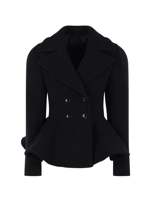 double-breasted peplum jacket