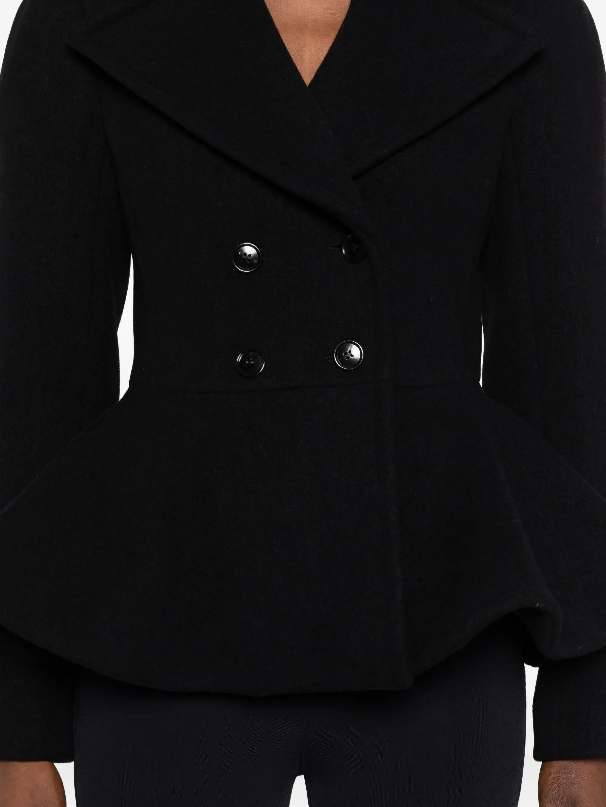 double-breasted peplum jacket