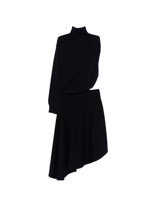 cut-out turtleneck midi dress