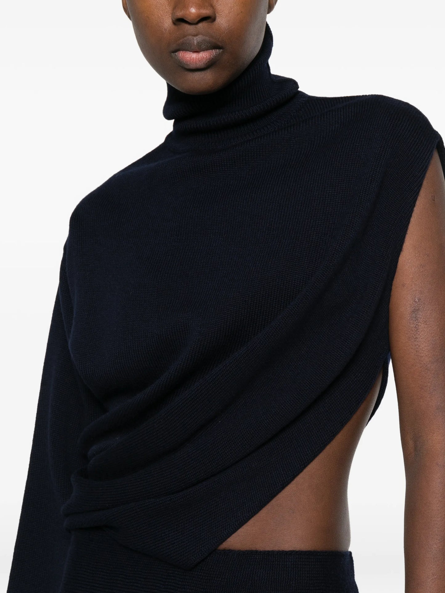 cut-out turtleneck midi dress