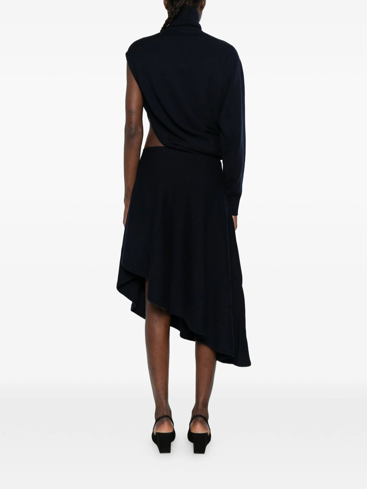 cut-out turtleneck midi dress