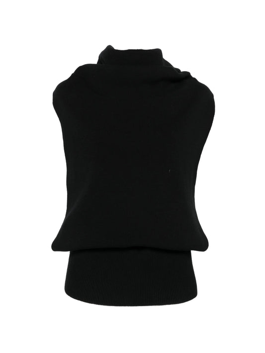 open-back knitted vest