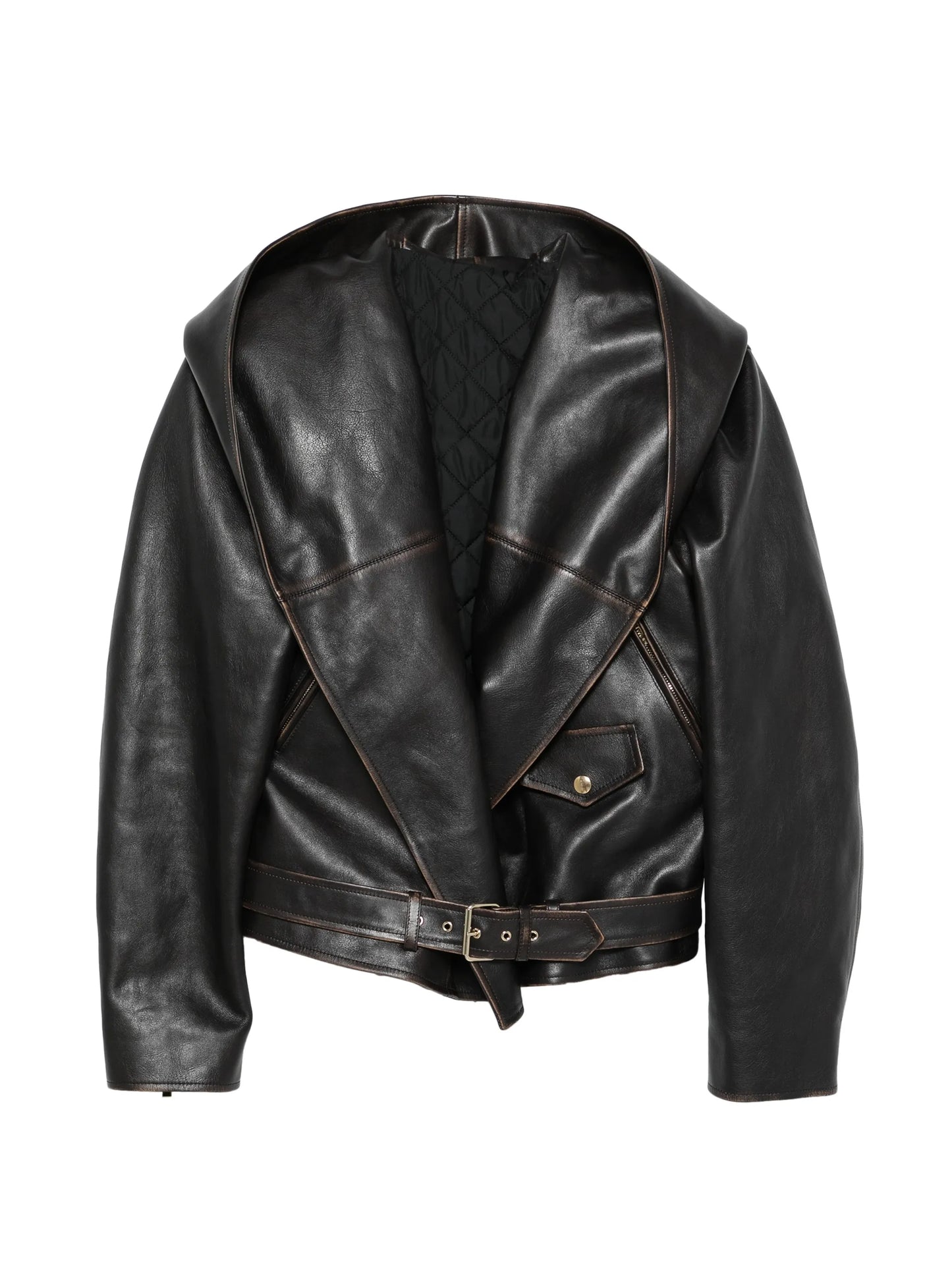 hooded belted jacket