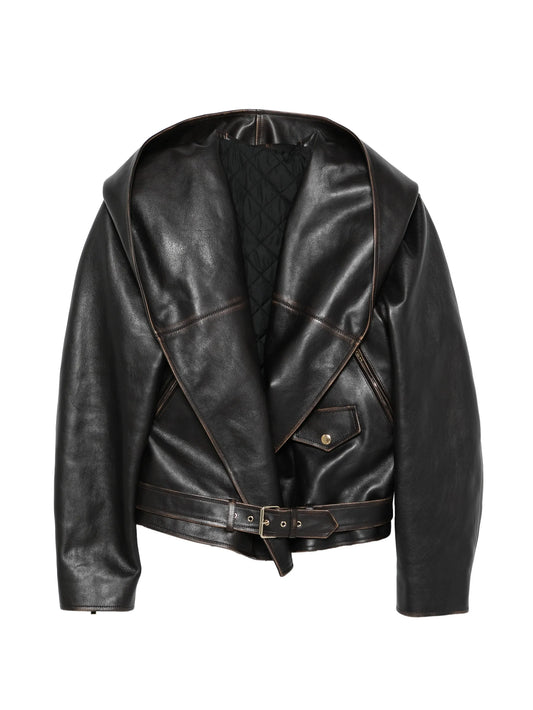 hooded belted jacket