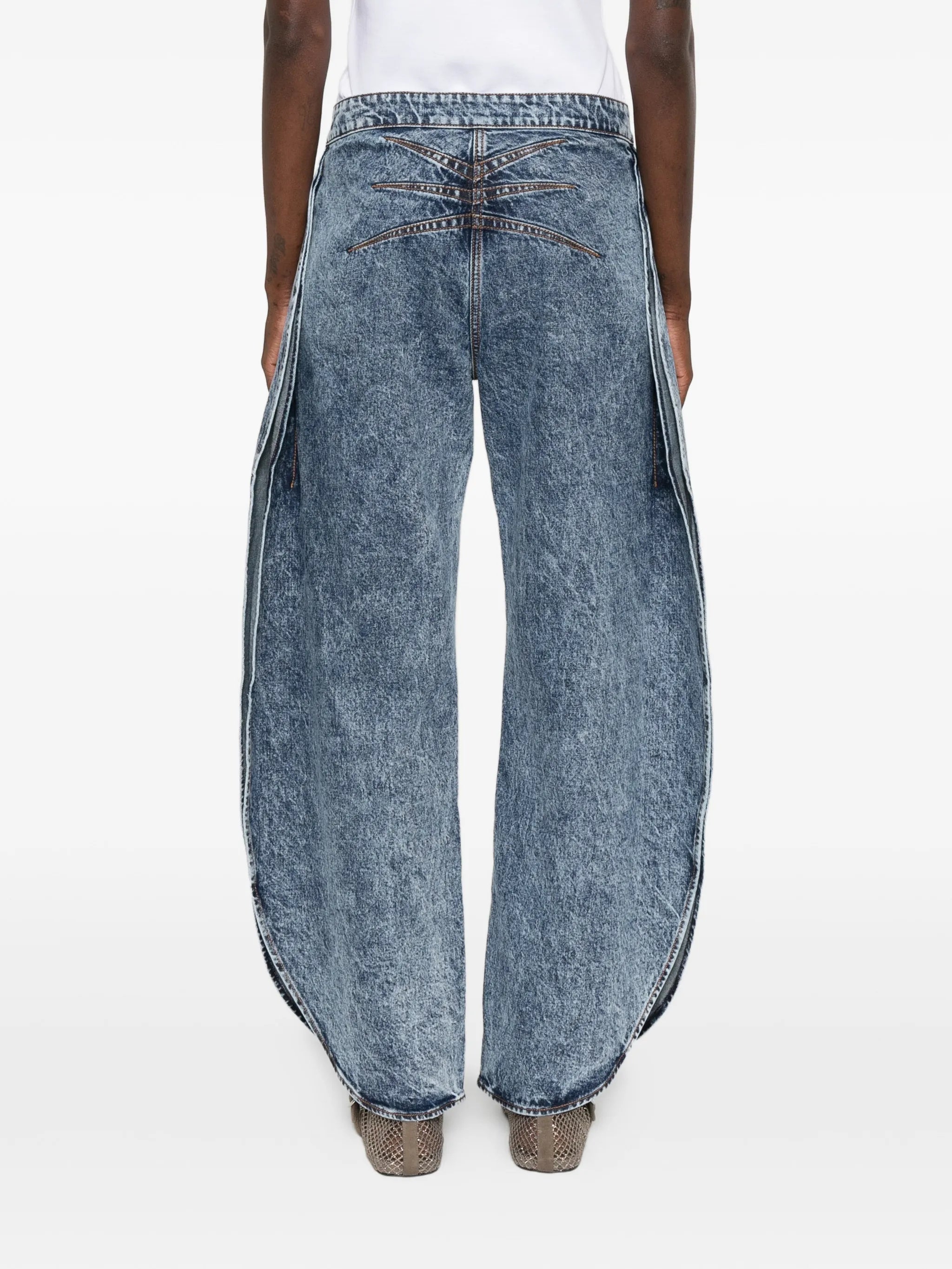 slit-detail jeans
