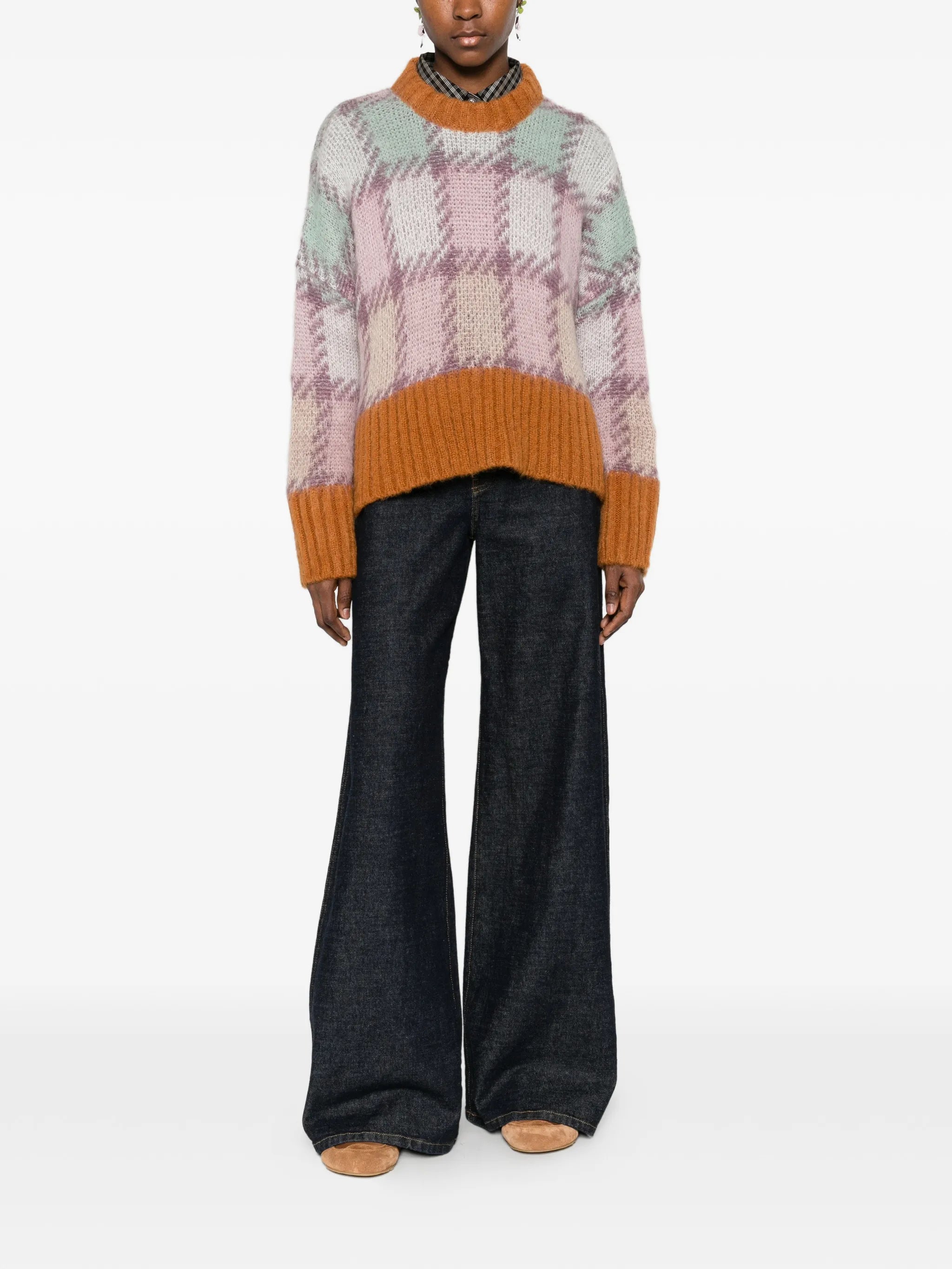 checked mohair jumper