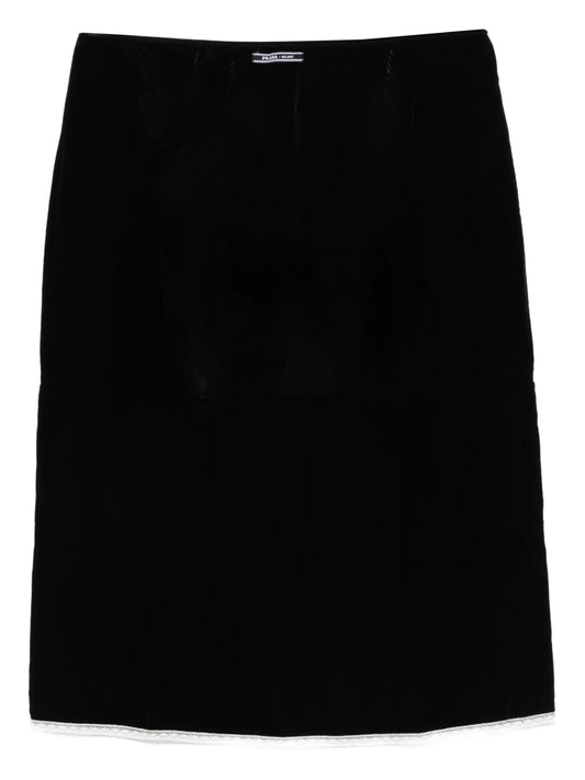 midi velvet skirt