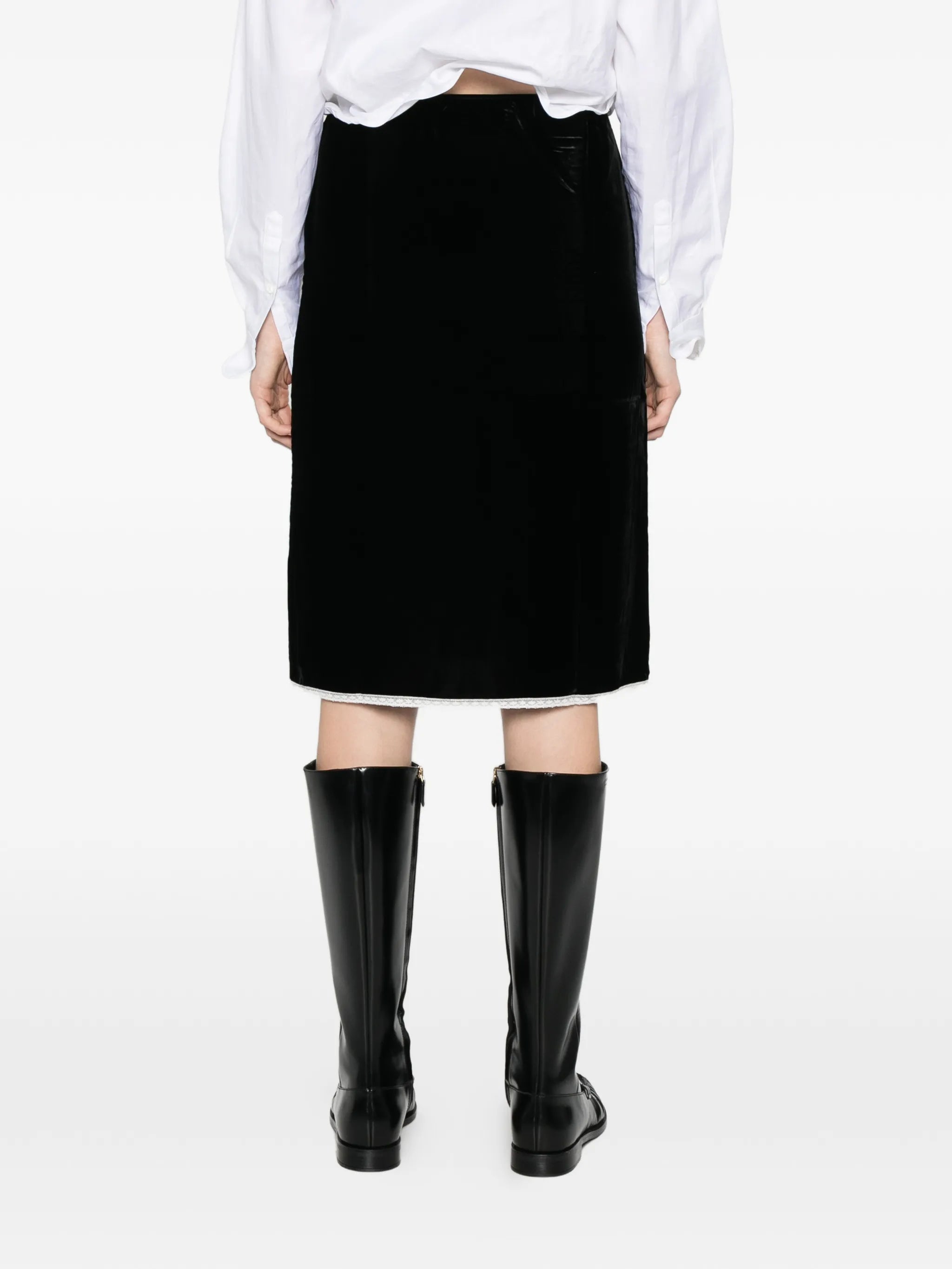 midi velvet skirt