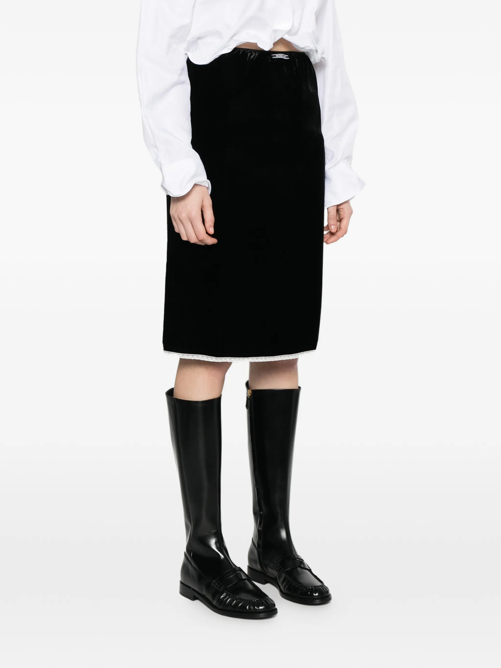 midi velvet skirt