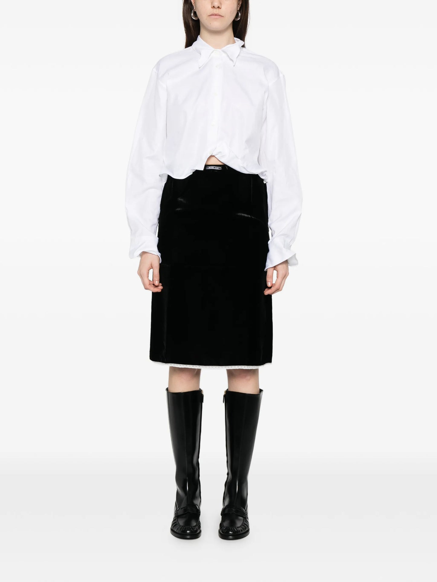 midi velvet skirt