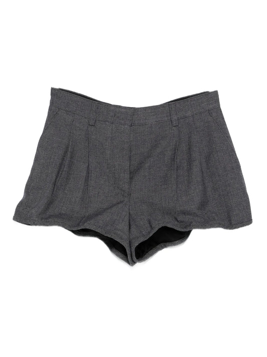 grisaille and antiqued satin shorts