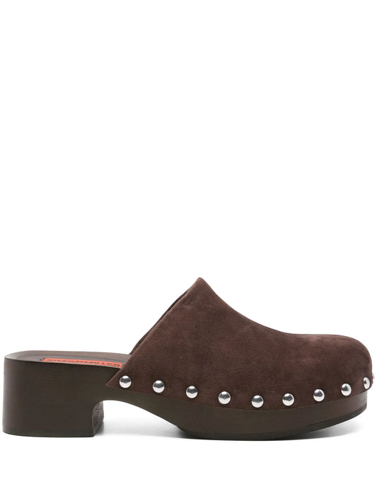 suede clog pumps