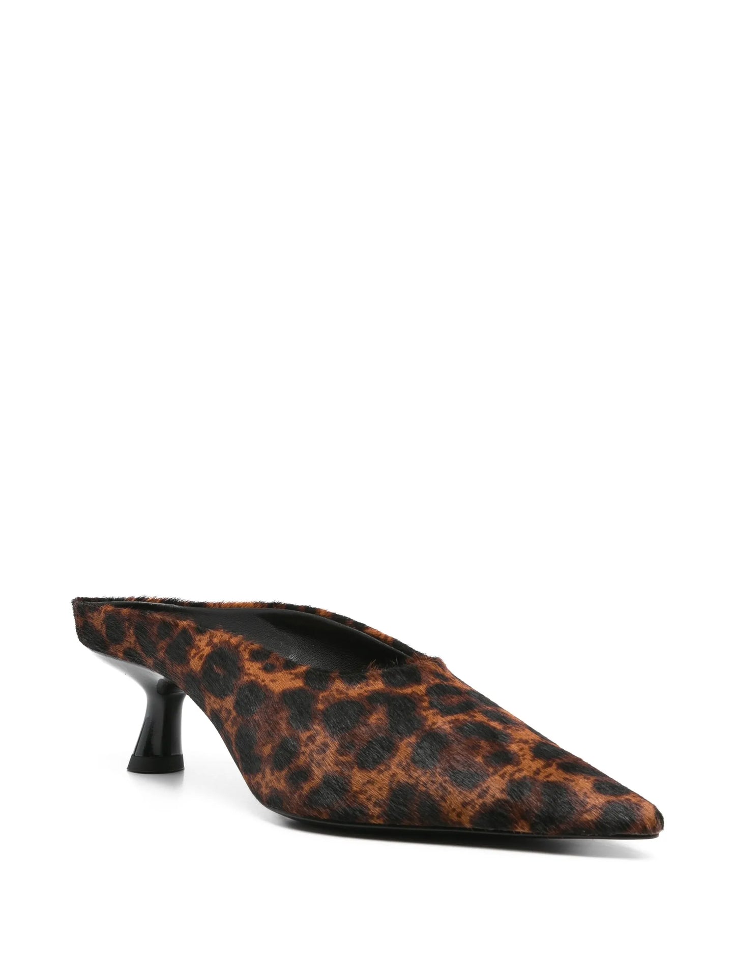 leather heeled mules
