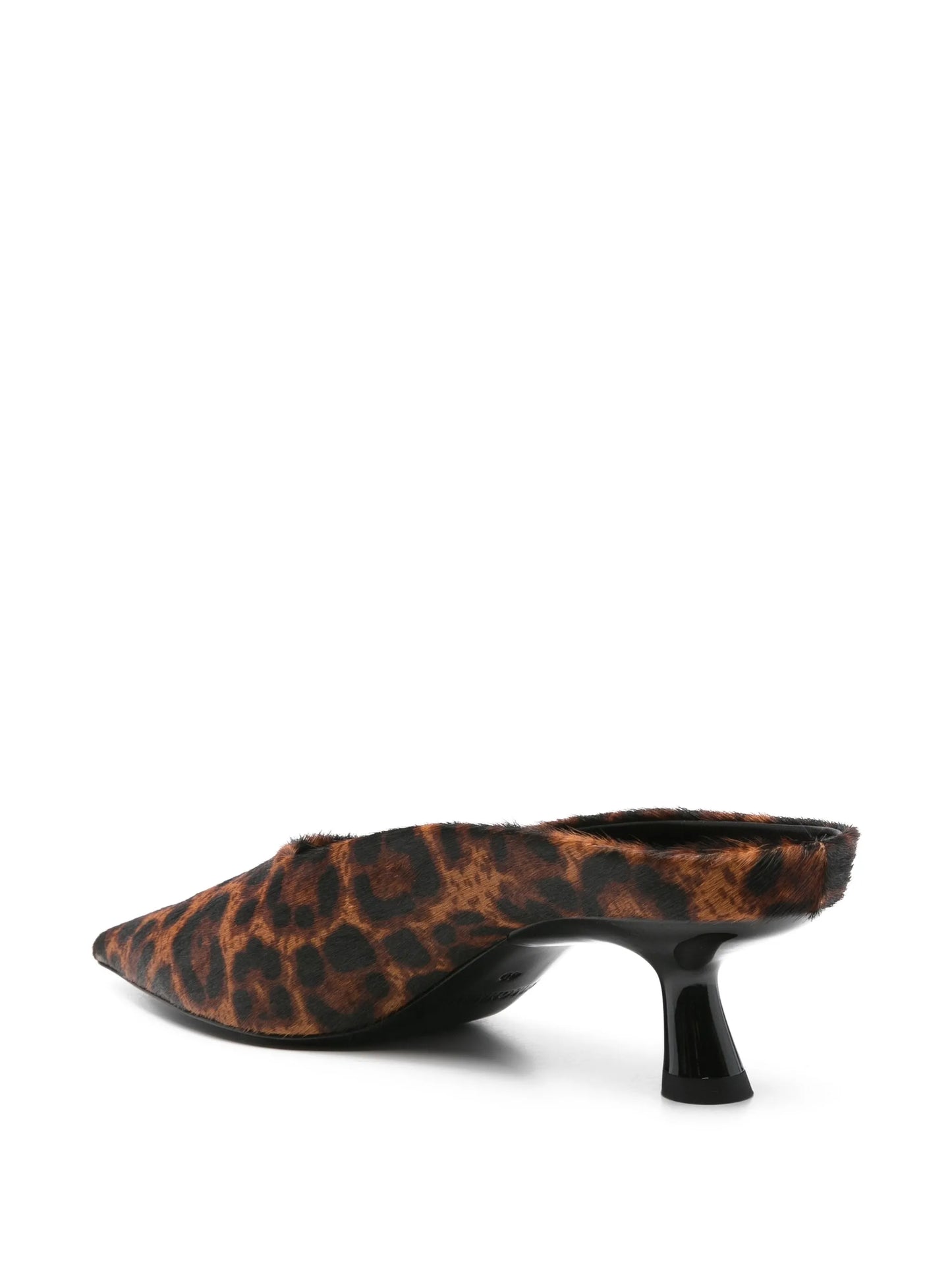 leather heeled mules