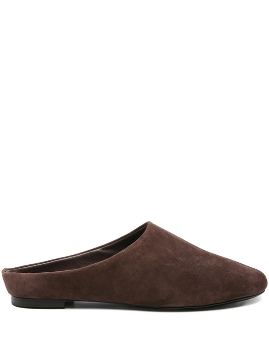 suede backless slippers