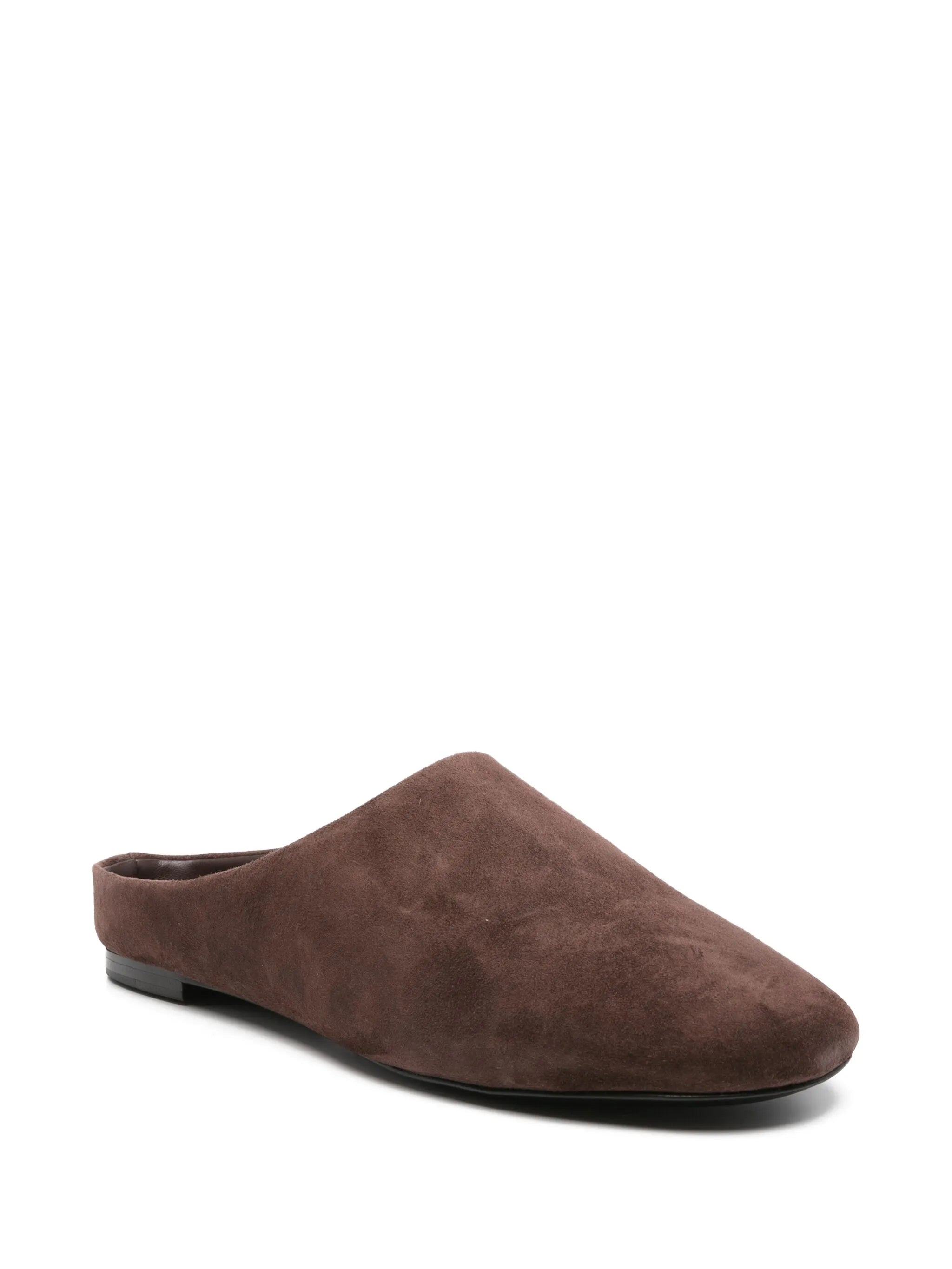 suede backless slippers