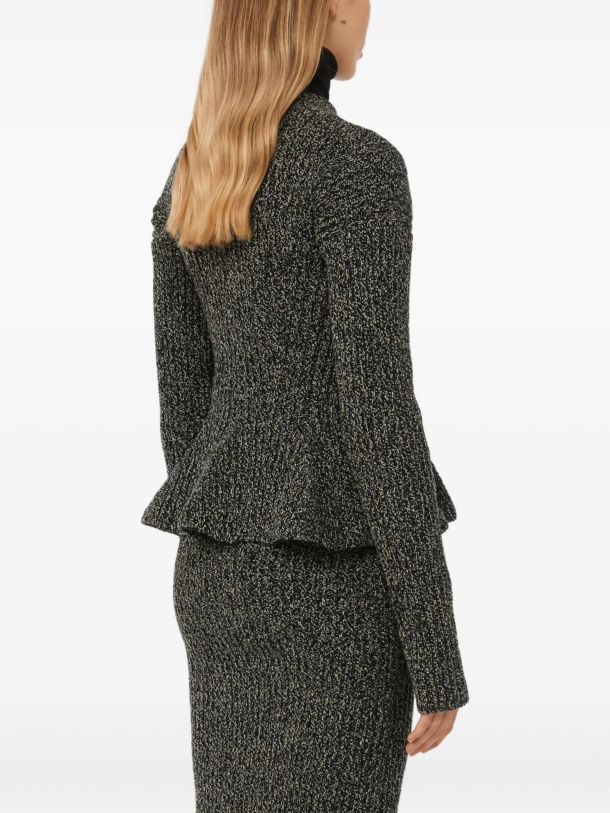 Kim ribbed-knit peplum cardigan