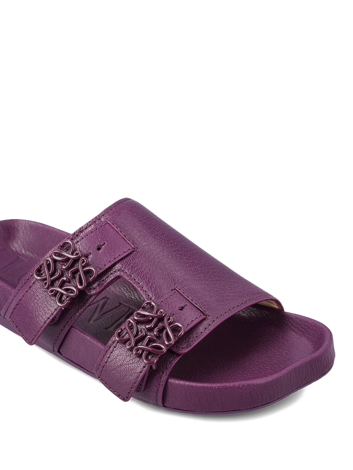 leather flat sandals