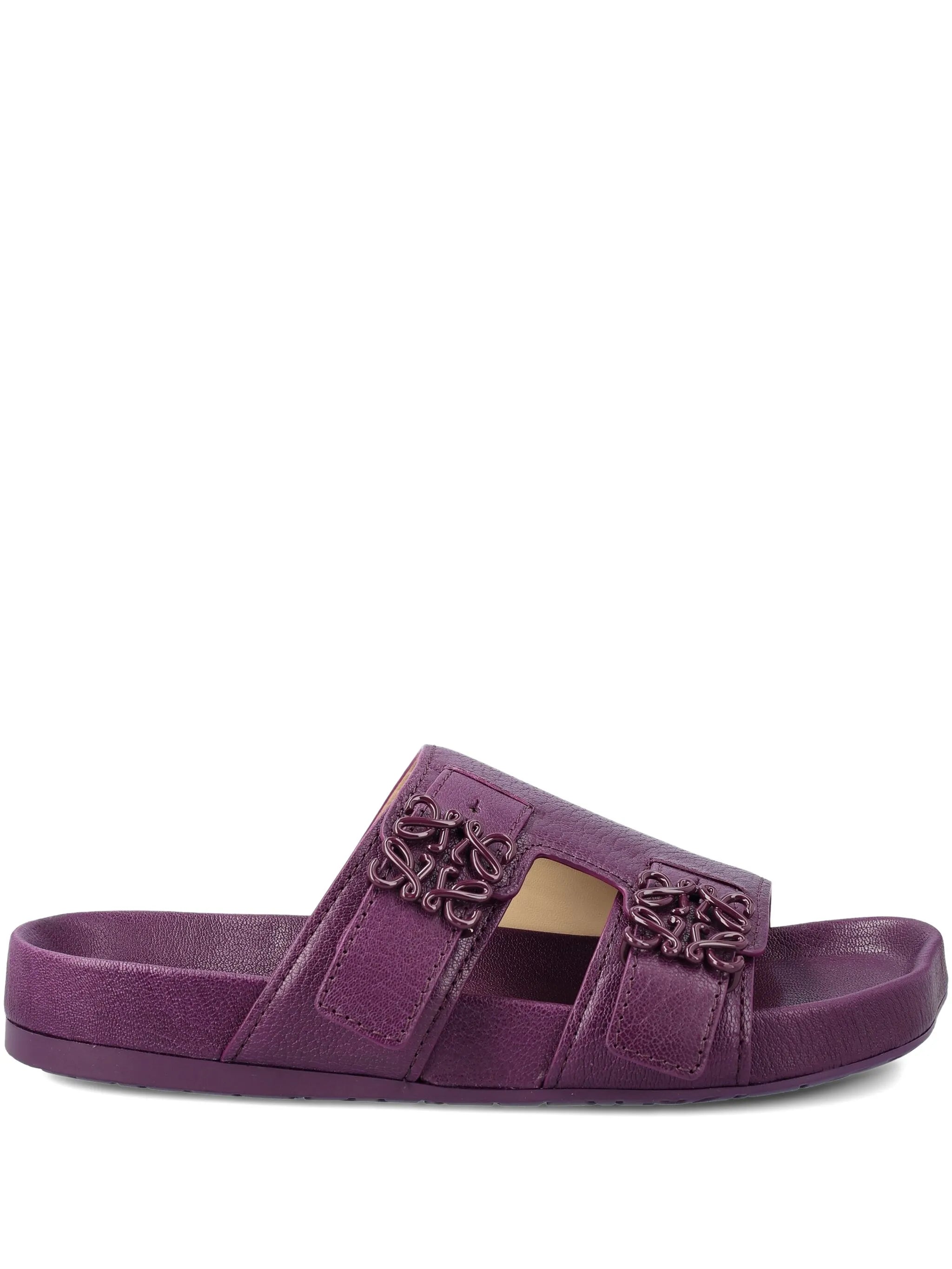 leather flat sandals