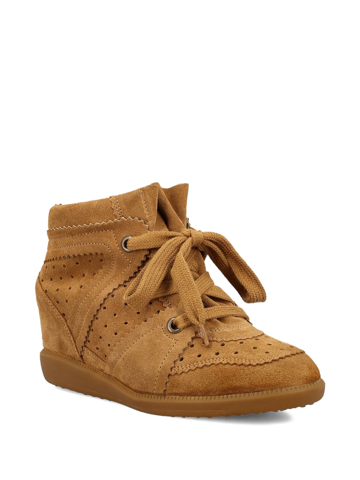 perforated wedge boots