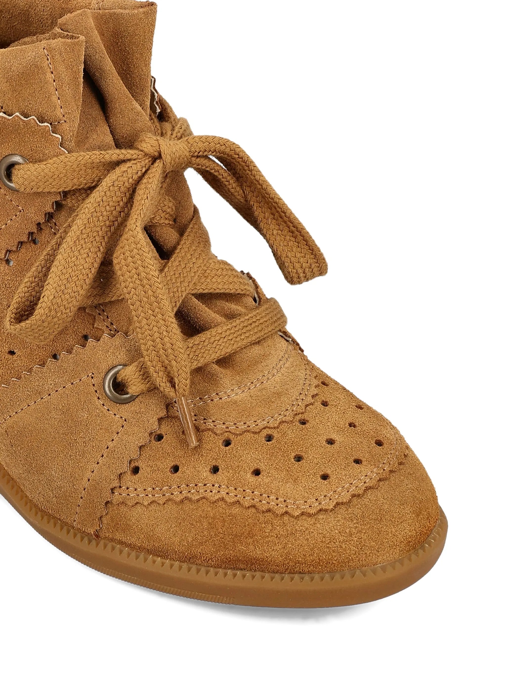 perforated wedge boots