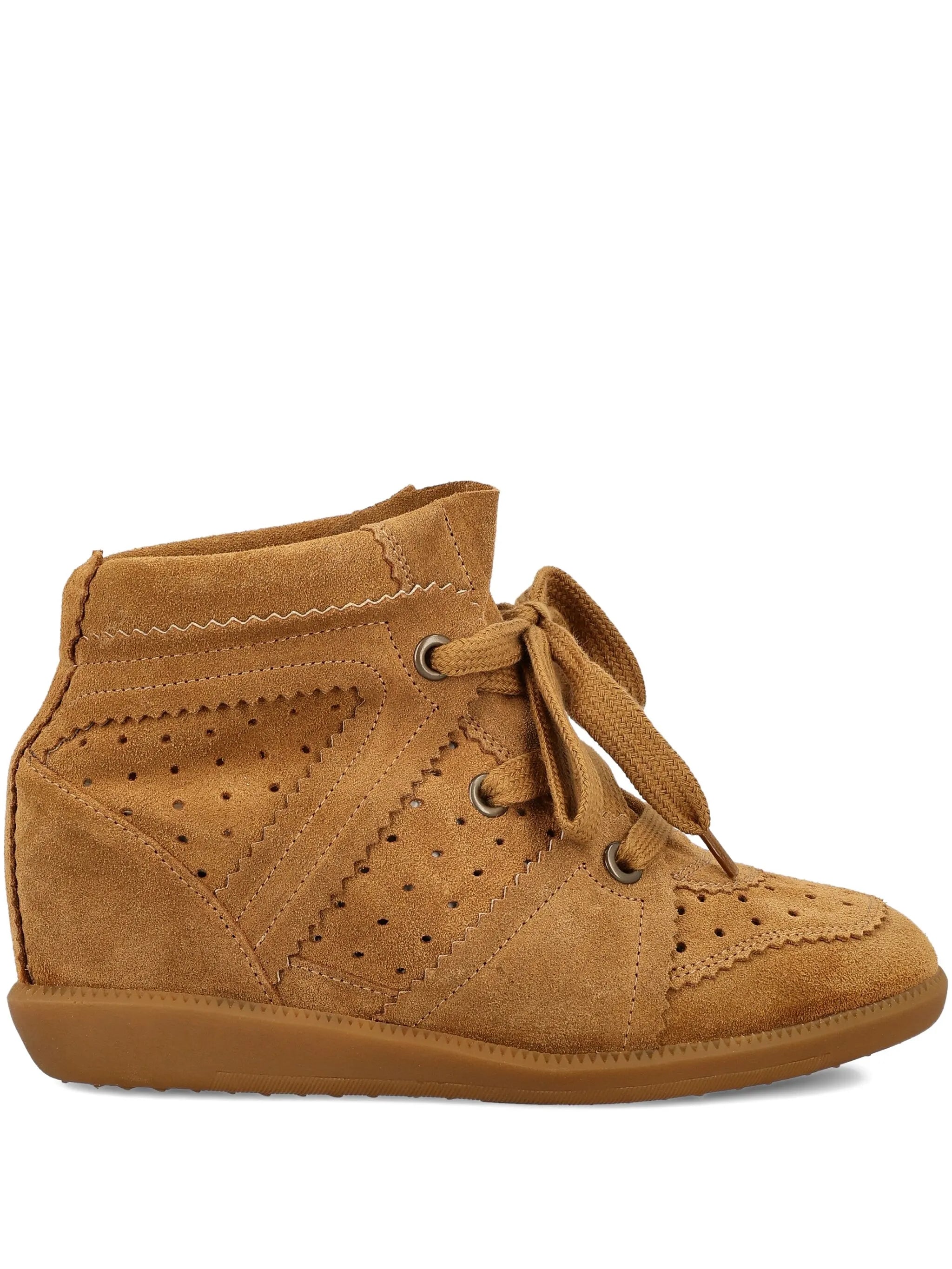 perforated wedge boots