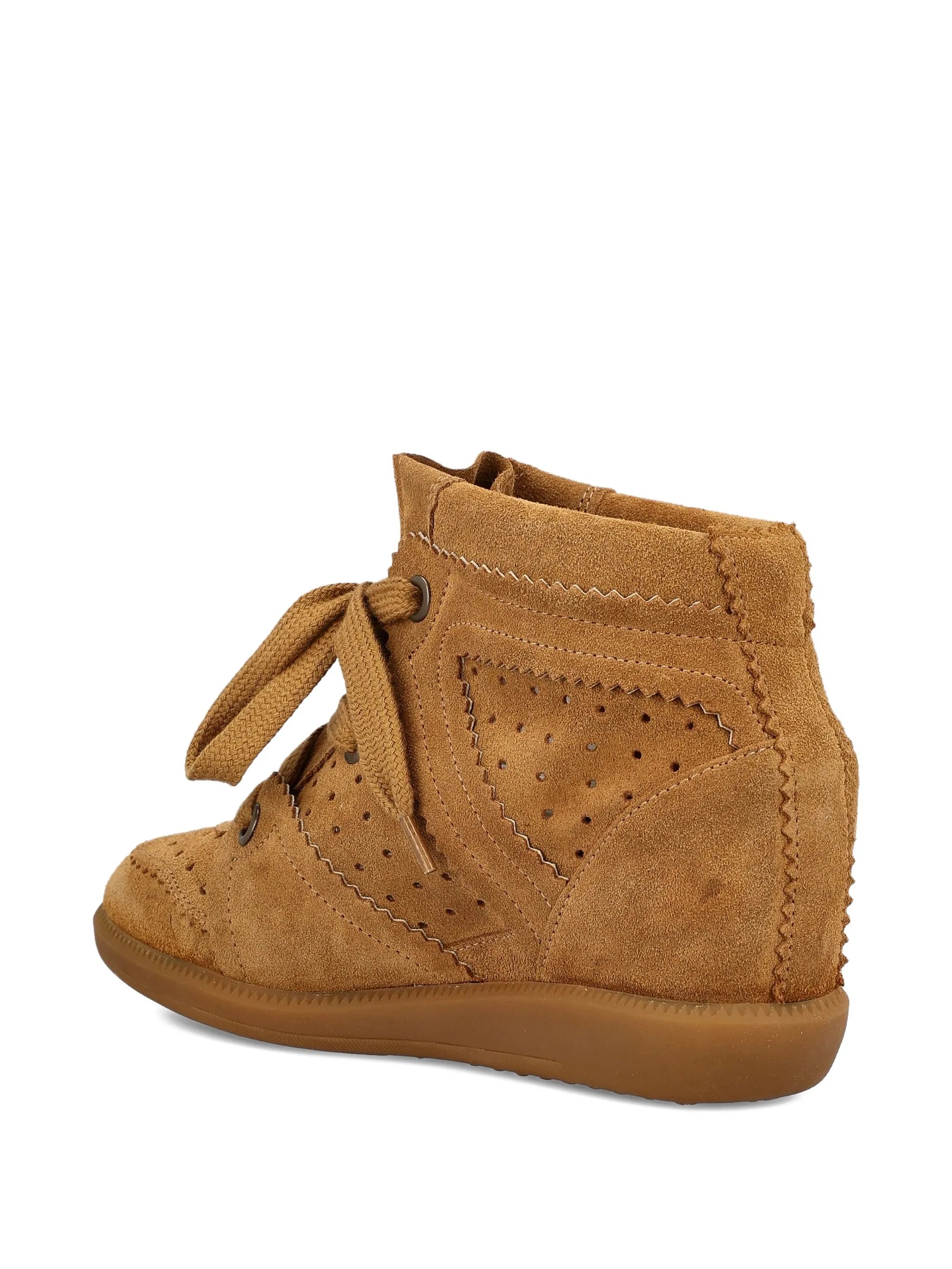 perforated wedge boots