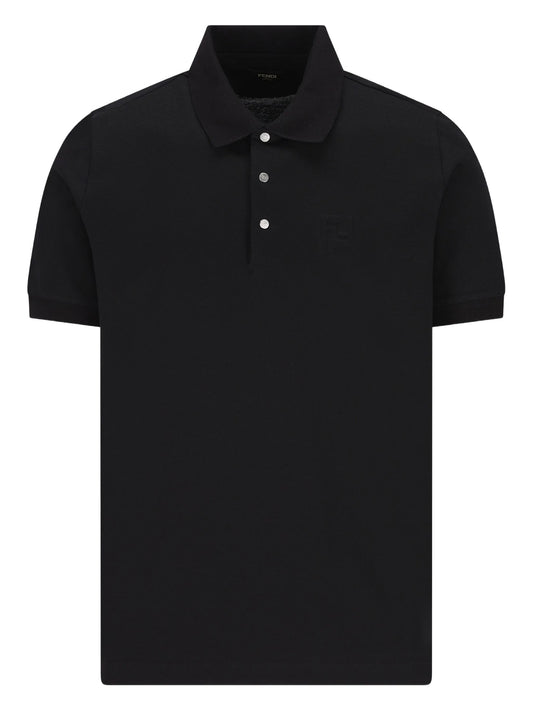 embossed-logo piqué polo shirt
